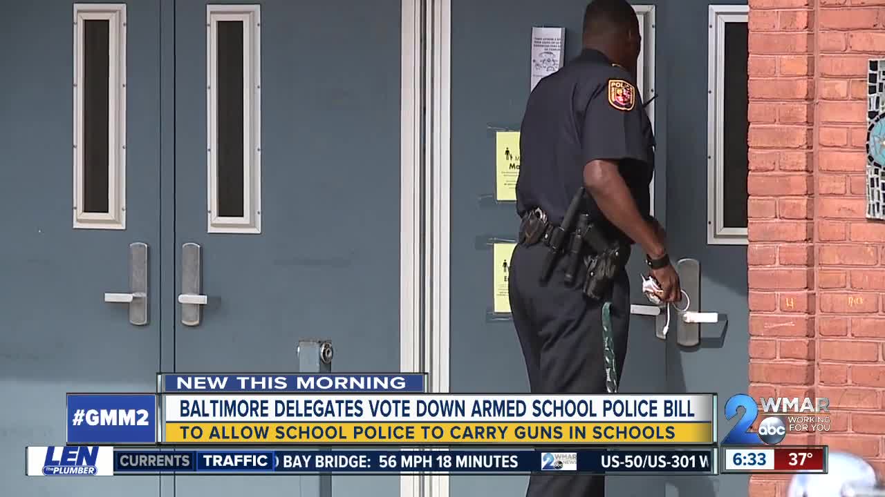 Baltimore delegates vote against arming city school officers