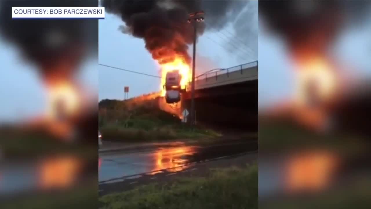 Hero from a fiery tractor trailer crash meets the family of the victim he saved