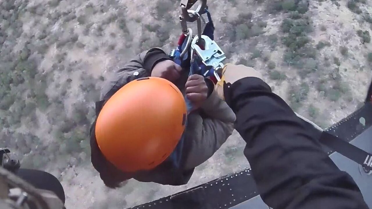 USBP AMO ( Air and Marine Operations) Hoist Rescue, Baboquivari Mountains near Tucson, Arizona