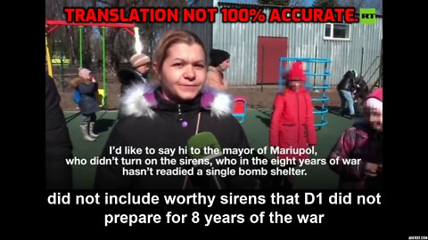 Translation confirmed - Mariupol refugee talks about being abandoned and used as human shield