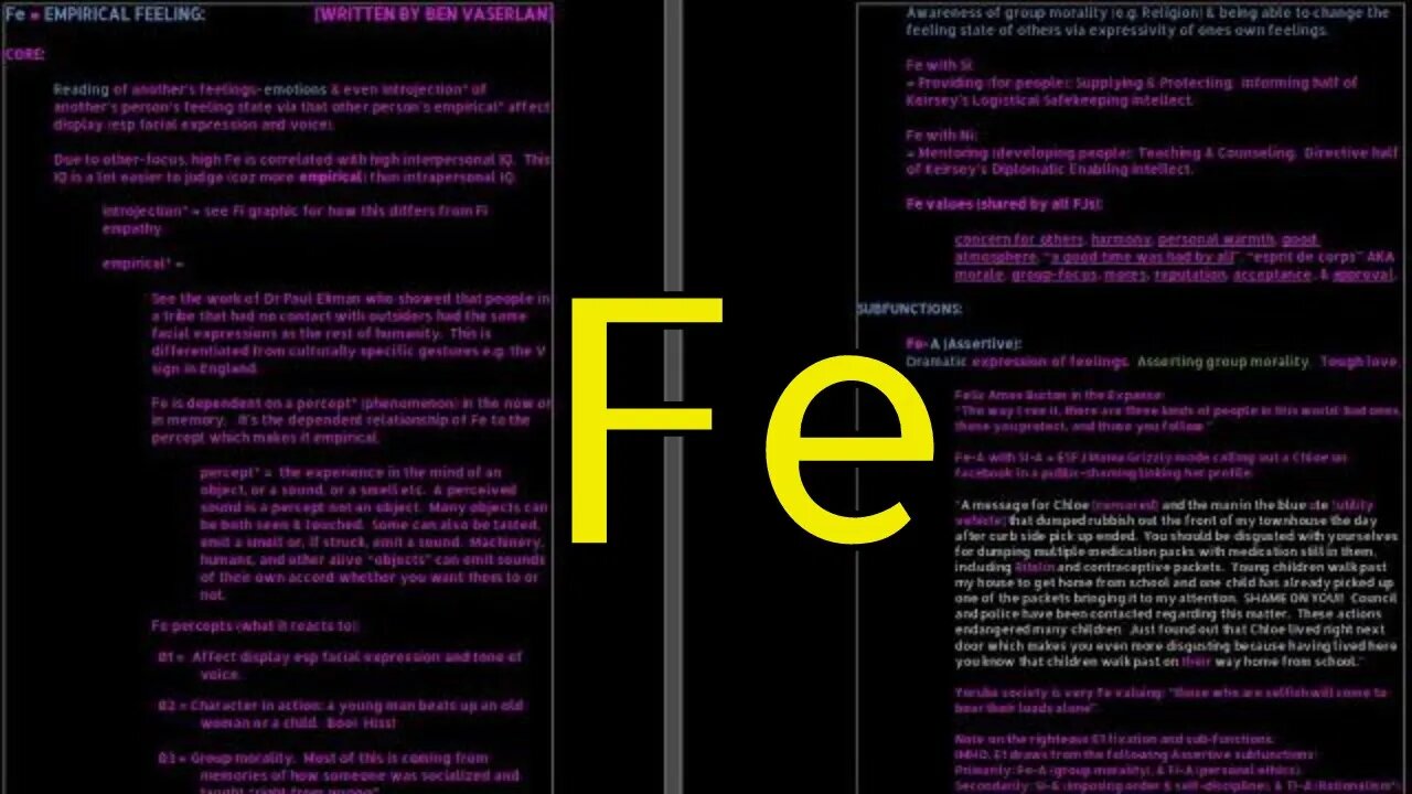 Fe = "Extraverted Feeling", its Values, & its #JungianSubfunctions. #EmpiricalFeeling