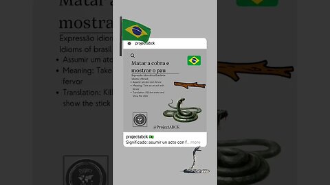 🇧🇷 Matar a cobra e mostrar o pau