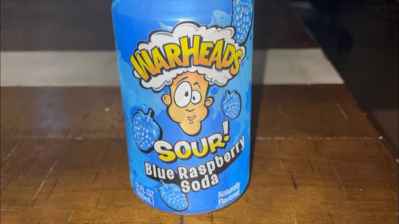 Warheads sour blue raspberry soda drink review