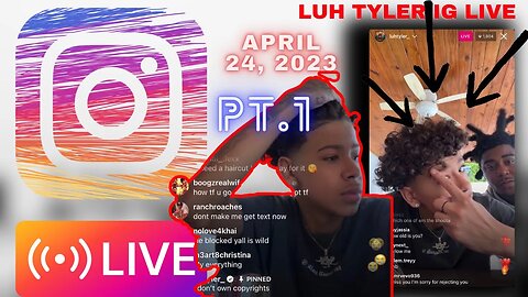 LUH TYLER IG LIVE: Luh Tyler Bumps Music, Flex Stack of Cash While Coolin w Friends (24/04/23) Pt.1