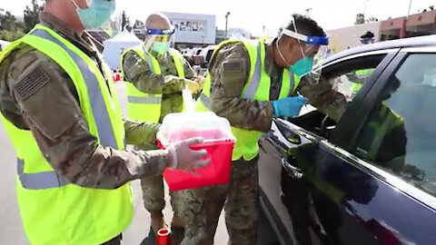 Cal Guard supports vaccine site at Cal State LA