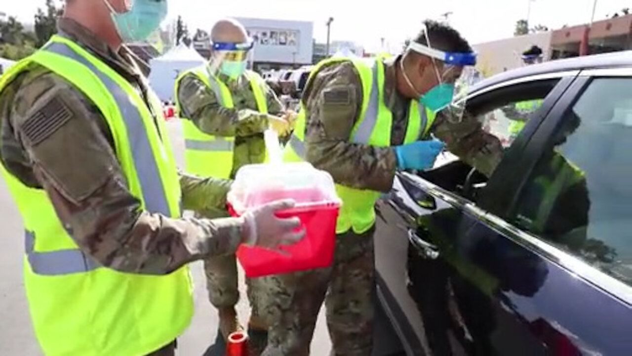 Cal Guard supports vaccine site at Cal State LA