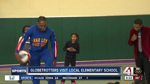 Globetrotters visit KC elementary school