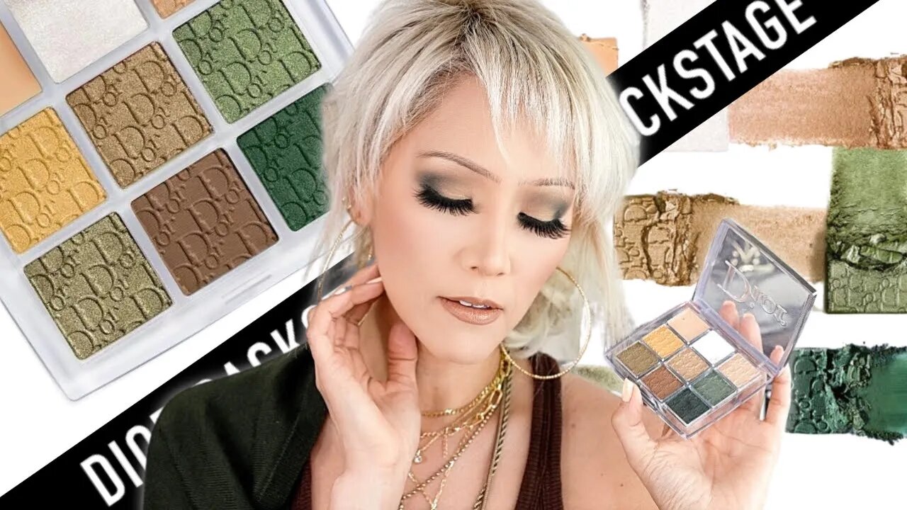 DIOR BACKSTAGE EYESHADOW PALETTE 008 KHAKI NEUTRALS REVIEW DIOR HOLIDAY 2022 MAKEUP HOODED EYES