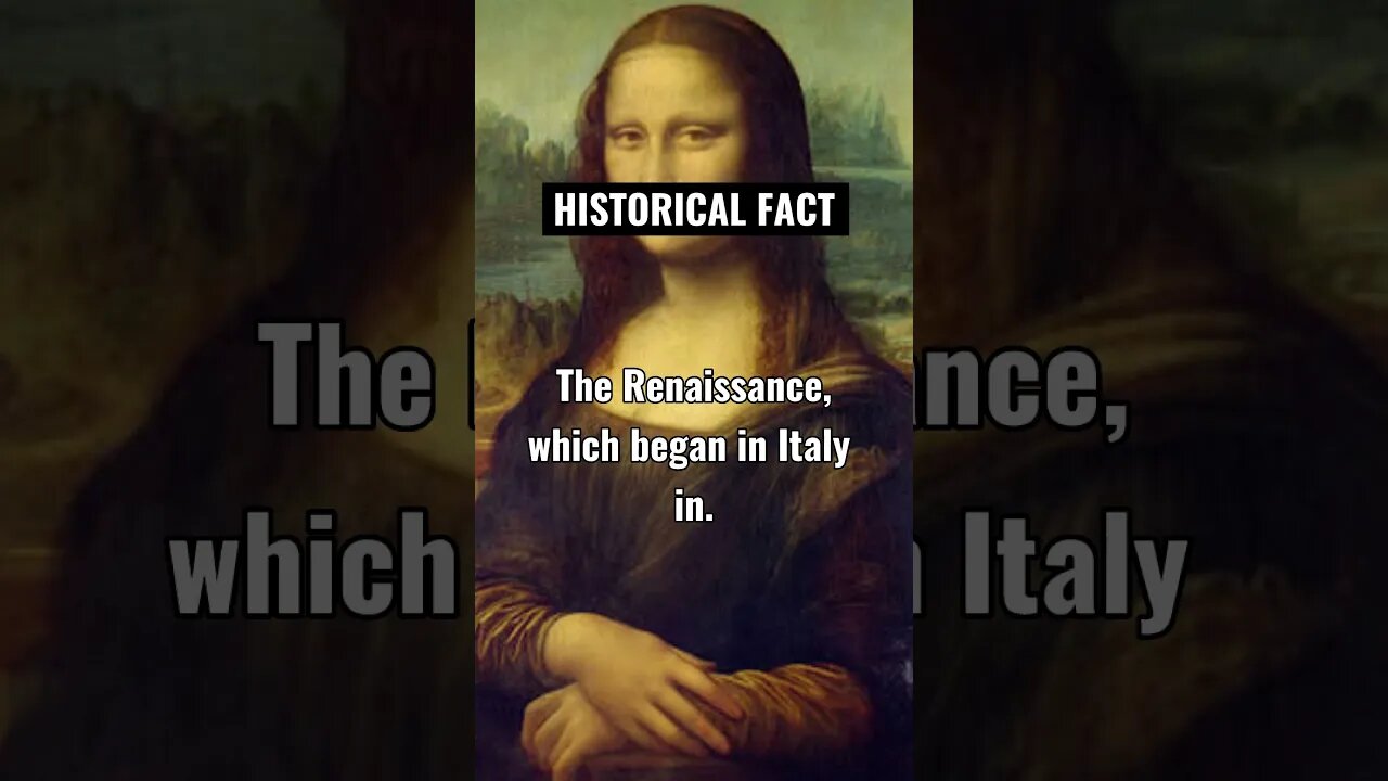 The Renaissance, which began in Italy in the 14th century, marked a period