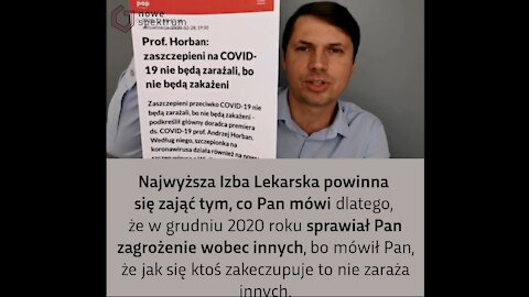 Profesor Horban KŁAMIE ‼️ i naraża setki tysięcy ludzi na utratę zdrowia i życia .😱