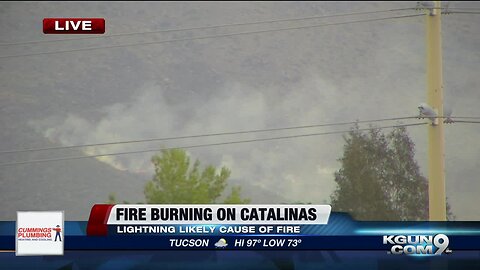 Fire burns in the Catalina mountains