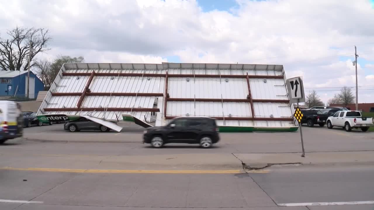 Enterprise Rent-A-Car awning collapses