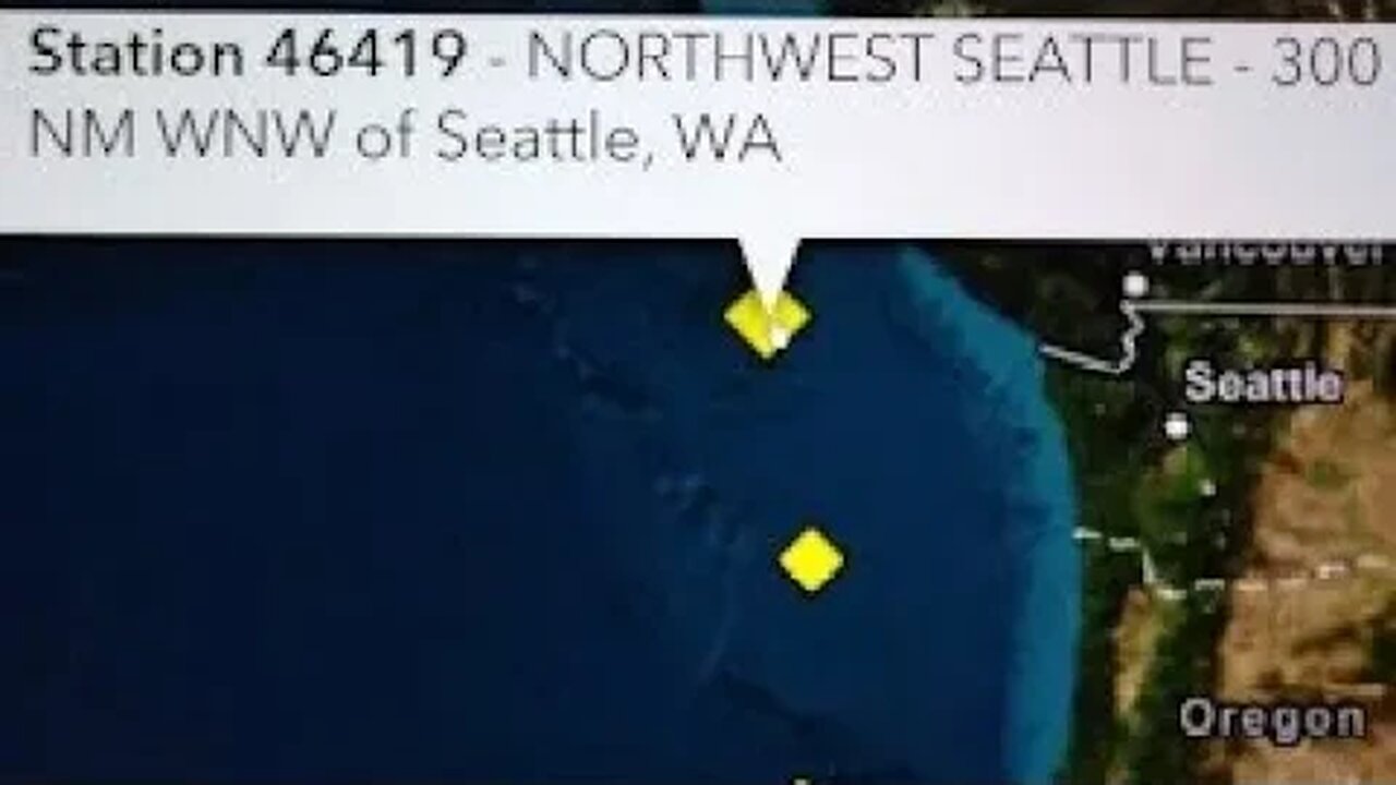 Tsunami Station In Event Mode NW Of Seattle Washington & Earthquakes, Fire Map, Storms. 7/12/2023