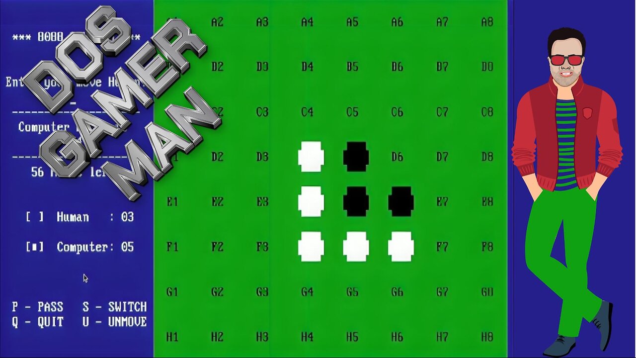 Sequential DOS Game Show: 56. 8088 Othello