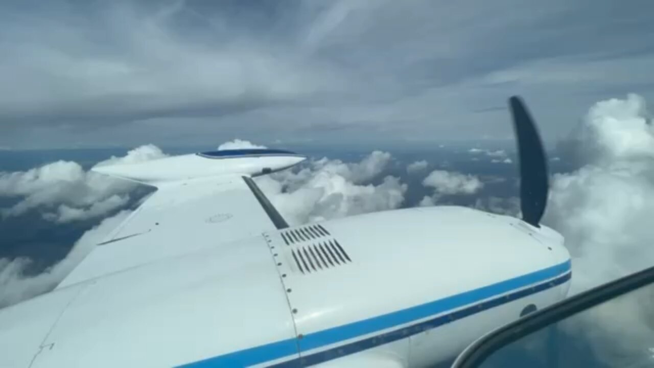 Flying through the clouds in the Cascades on the way back from Bend Oregon