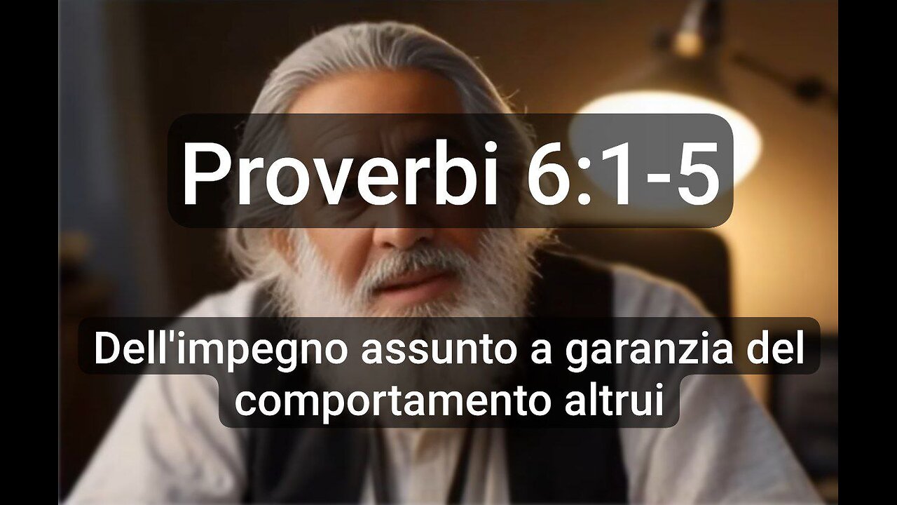 Proverbi 6:1-5 - Dell'impegno assunto a garanzia del comportamento altrui