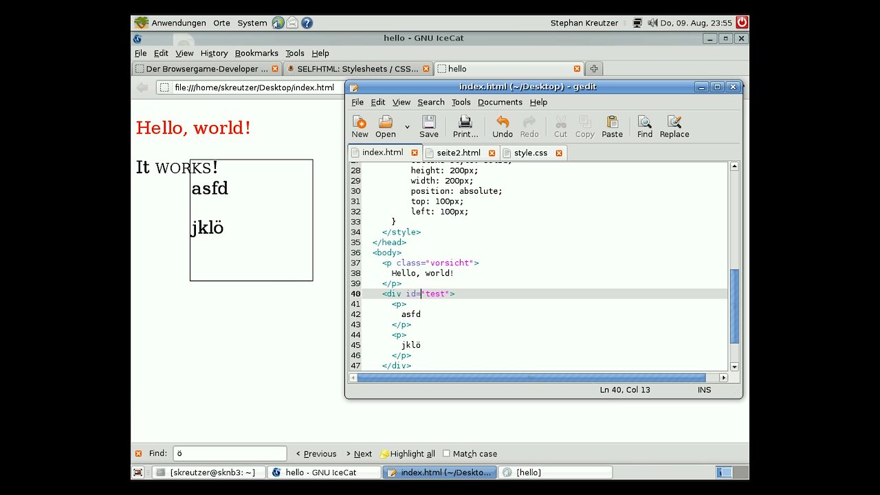 Grundlagen Browsergame-Programmierung: Teil 3 - Encoding, XHTML und CSS