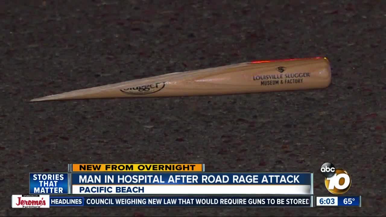 Man beaten with baseball bat in Pacific Beach road rage attack