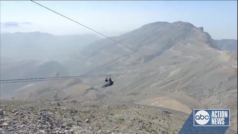 New 1.7 mile long zip line opens in the United Arab Emirates, sets Guinness record