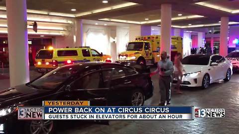 Power back on after outage at Circus Circus