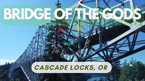 Flying Over the Bridge of the Gods: A Stunning View of Cascade Locks, Oregon.