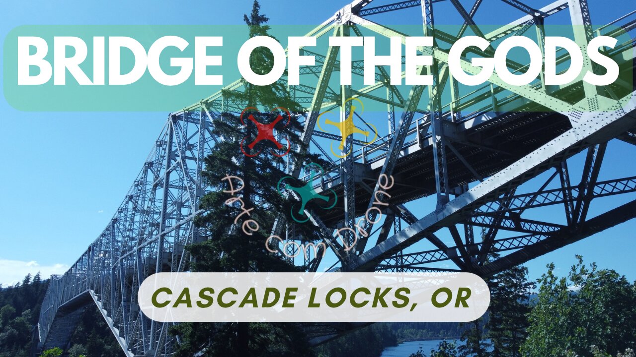 Flying Over the Bridge of the Gods: A Stunning View of Cascade Locks, Oregon.