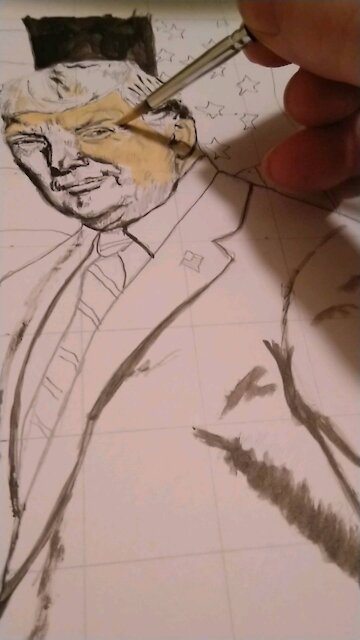 Painting President Donald Trump.