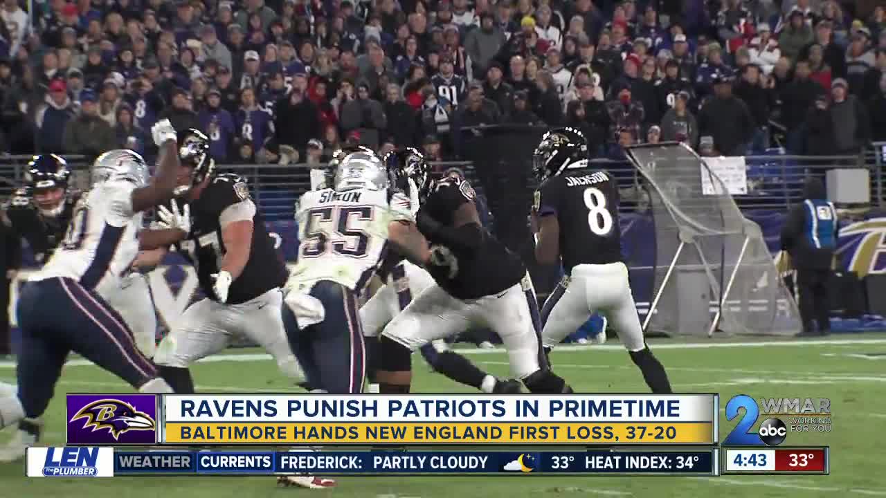 Ravens win 37-20, hand Patriots first loss