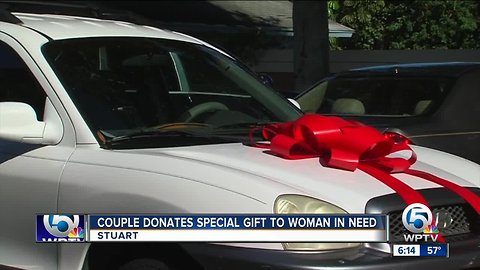 Couple donates SUV to homeless mother in Stuart