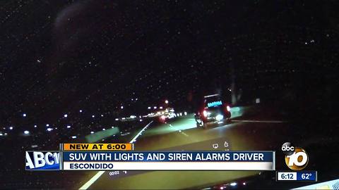 SUV's siren, lights alarms North County driver