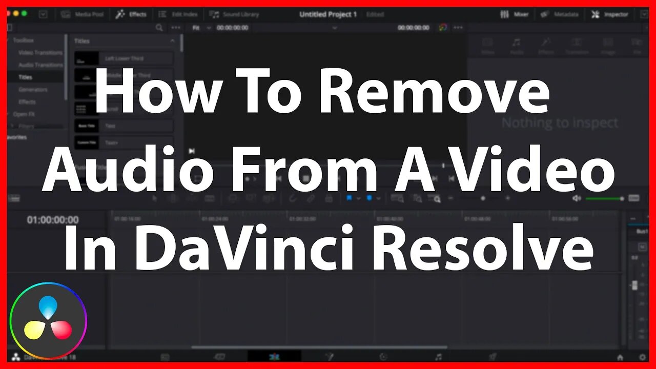 How To Remove Audio From A Video In DaVinci Resolve