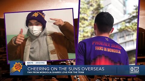 Phoenix Suns fan cheers on team from Mongolia