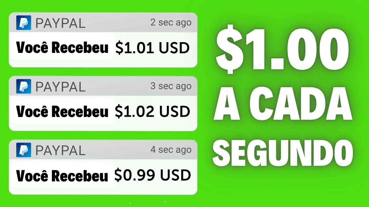 Ganhe $1,00 a Cada Segundo GRÁTIS (DINHEIRO NO PAYPAL) 🔴 PROVA DE PAGAMENTO - Ganhar Dinheiro Online