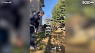 Golfista elimina Coronavírus com truques de golfe!