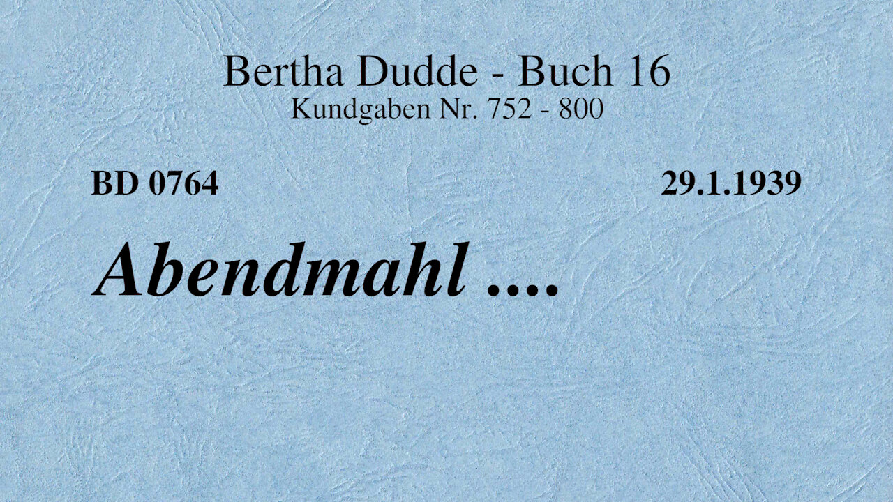 BD 0764 - ABENDMAHL ....