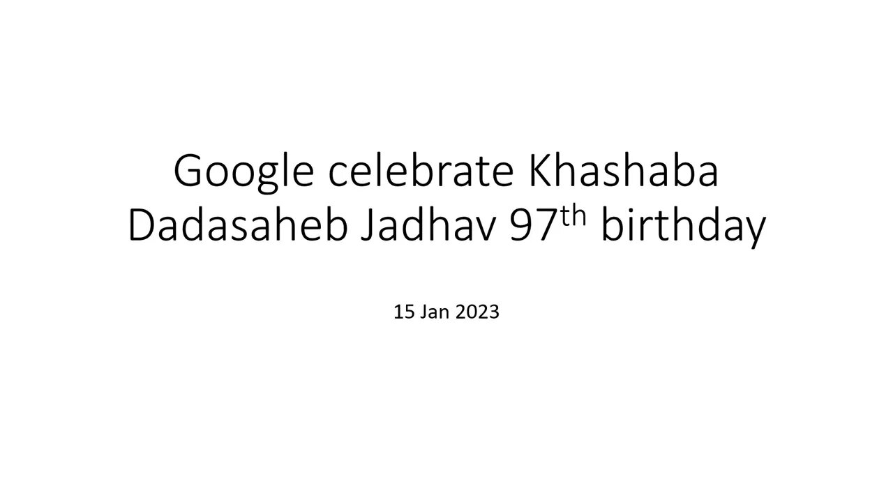 Google celebrate Khashaba Dadasaheb Jadhav 97th birthday