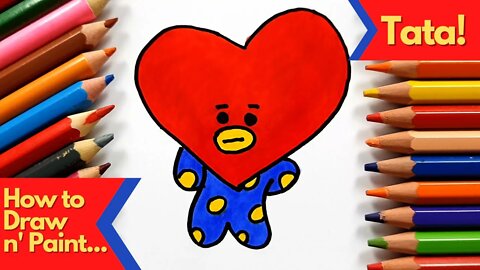 How to draw and paint Tata from BTS