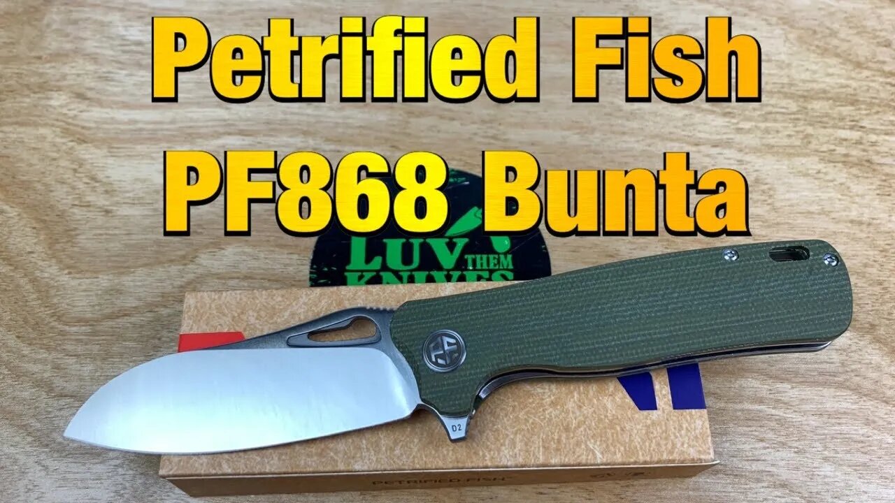 Petrified Fish PF868 Bunta / includes disassembly / D2 blade & Micarta scales under $35