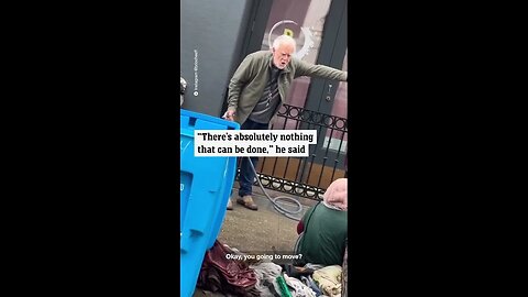 San Francisco art gallery owner caught spraying a homeless California woman #shorts