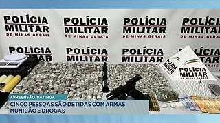 Apreensão em Ipatinga: Cinco Pessoas são Detidas com Armas, Munição e Drogas.