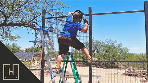 DIY Concrete Deck with Steel Pergola - Welding The Pergola (part 4)
