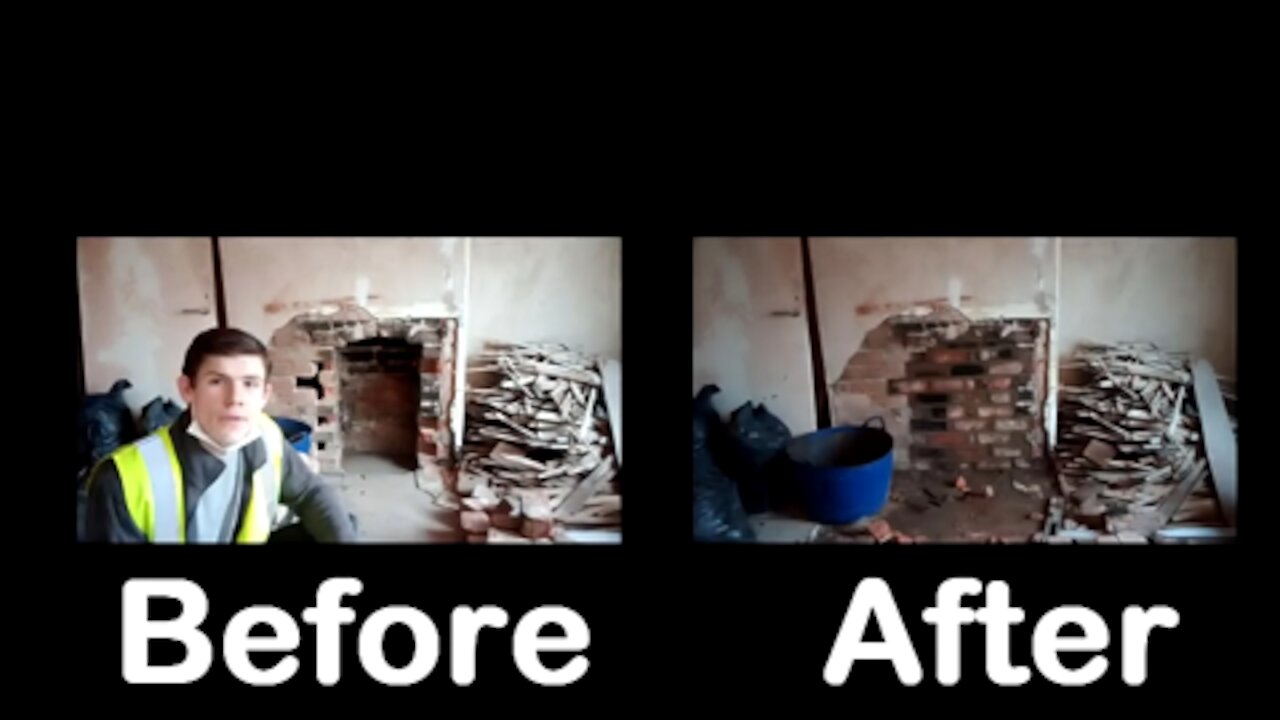 remodeling the chimney, covering the hole that is originally..