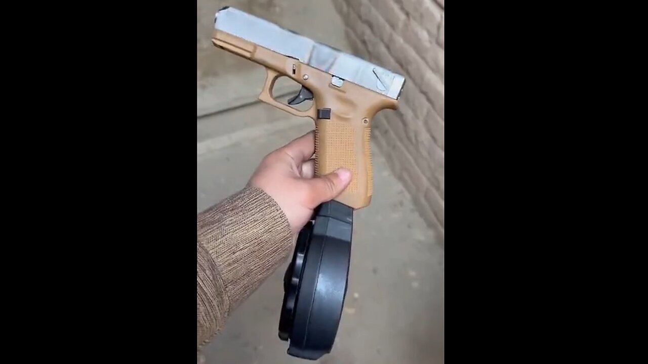 Full Auto Glock With Drum Mag