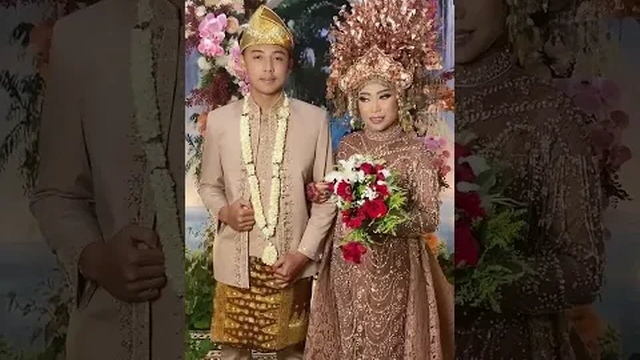 Pasangan serasi ! Pengantin memakai Pakaian Adat Palembang Modern #shorts #short #shortvideo