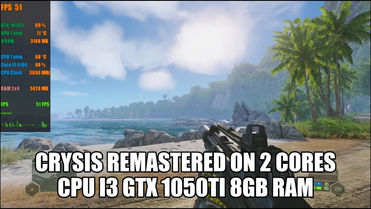 Crysis Remastered on GTX 1050Ti Core i3 6100