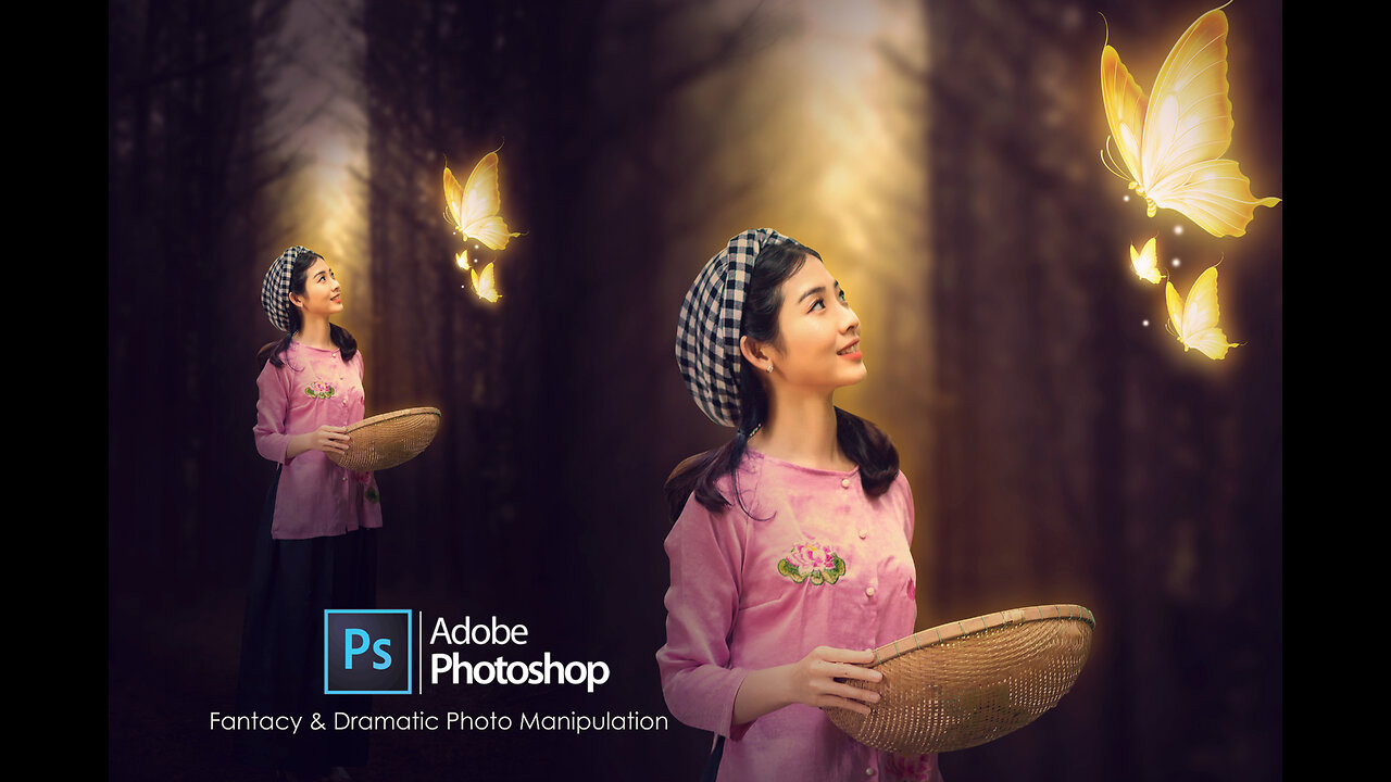 THE GIRL & BUTTER FLY Photoshop Tutorial Fantasy Manipulation I I photoshop editing