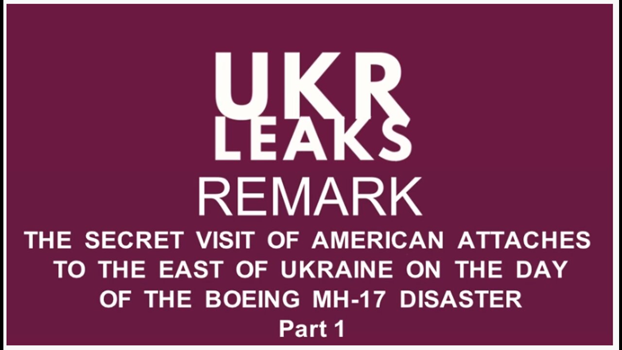 Who could have possibly shoot down MH17? Part 1.