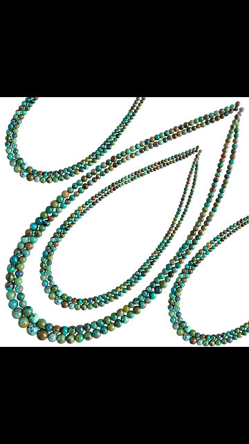 Natural turquoise roundle beads double strand necklace personalized necklace beaded choker09