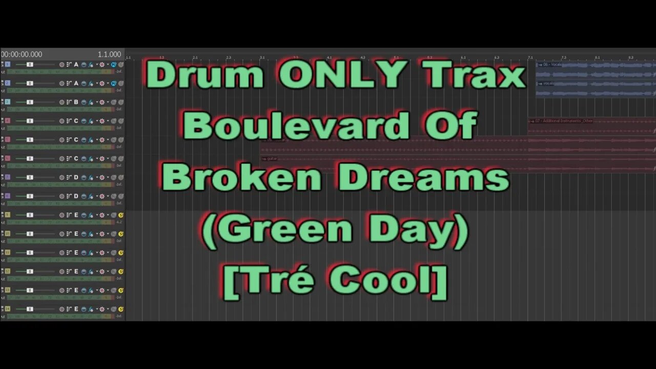 Drums ONLY Trax - Boulevard Of Broken Dreams (Green Day) [Tré Cool]