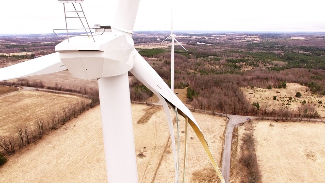 Sickening crash footage of drone's final flight into exploded wind turbine